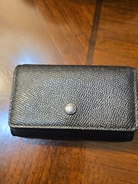 Coach Black Leather Wallet Clutch